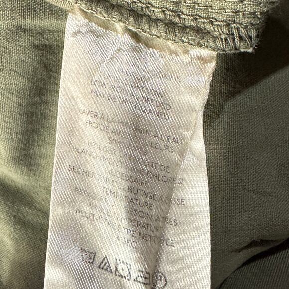 Free People SZ 12 Billie Chino Shorts Hi-Rise Pleated Pockets Zip-Fly Army Green - Picture 8 of 9